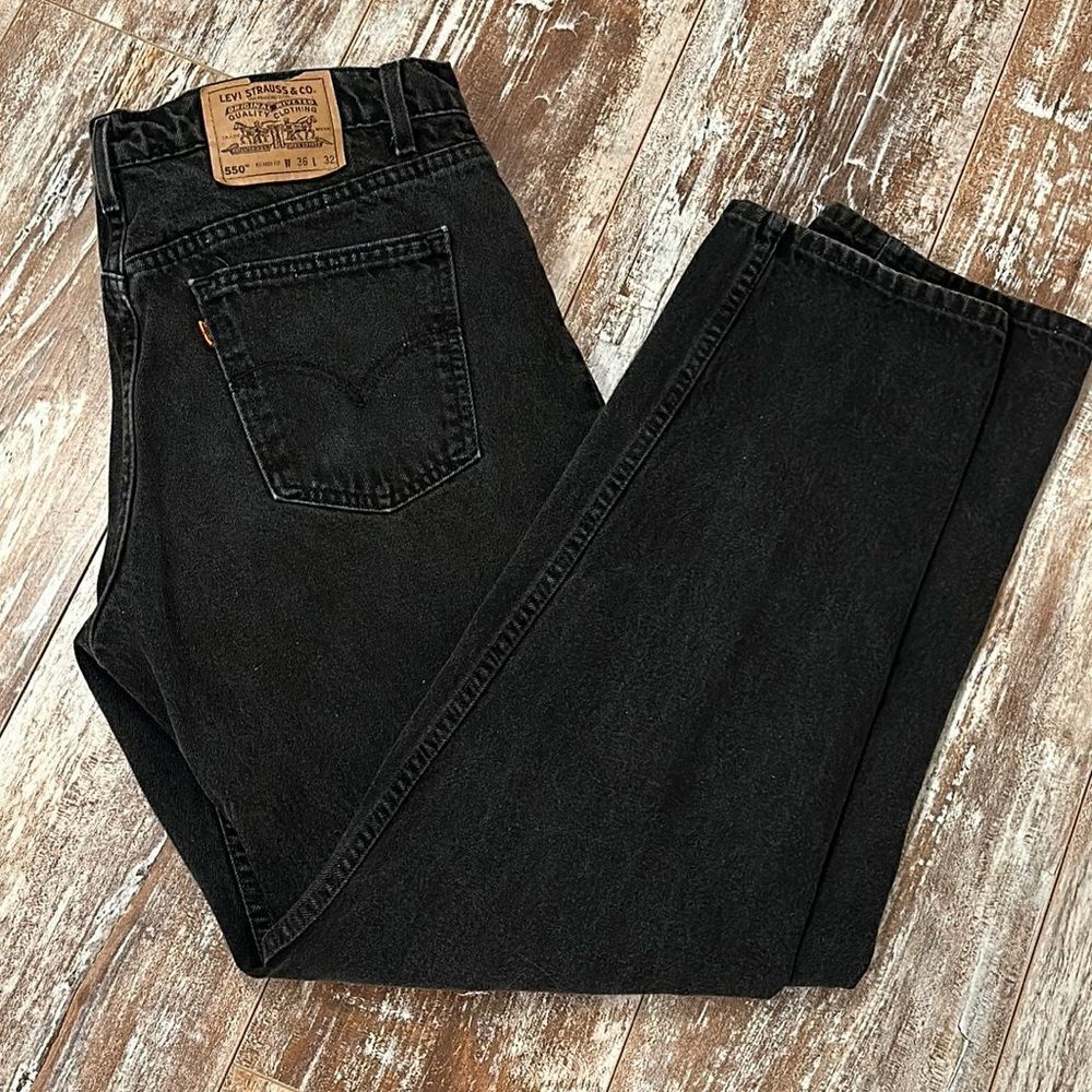 Vintage Levi’s 550 Relaxed Fit Orange Tab Black Jeans
